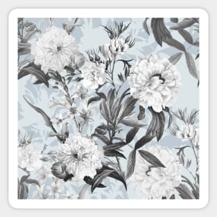 subtle gray flowers Sticker